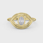 Modern Oval Cut Diamond Eye Design Ring