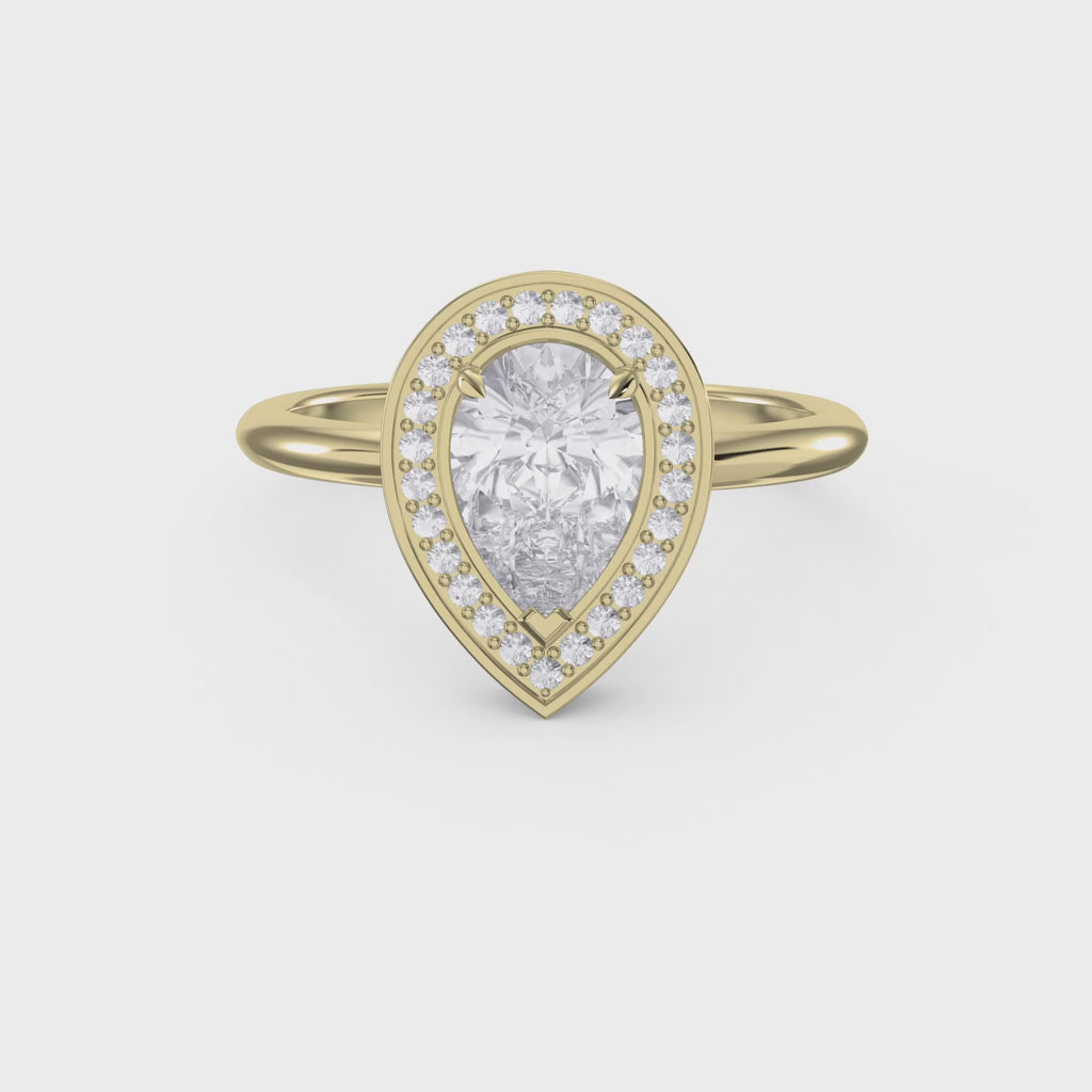 Pear Shape Halo Engagement Ring