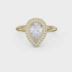 Pear Shape Halo Engagement Ring