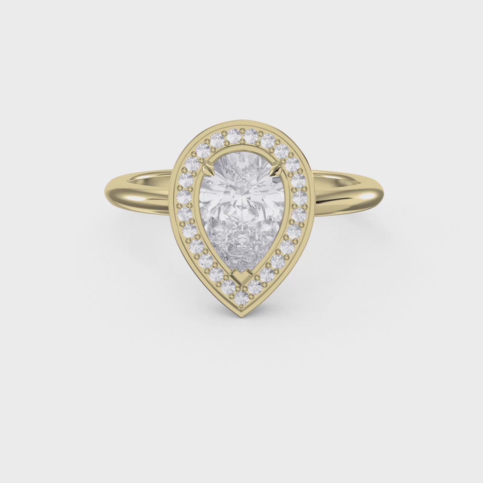 Pear Shape Halo Engagement Ring