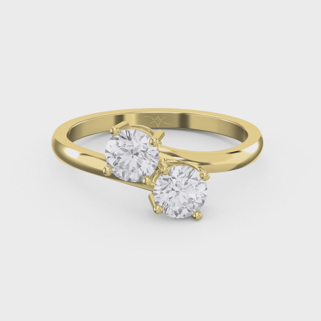Toi et Moi Ring with Two Round Brilliant Diamonds