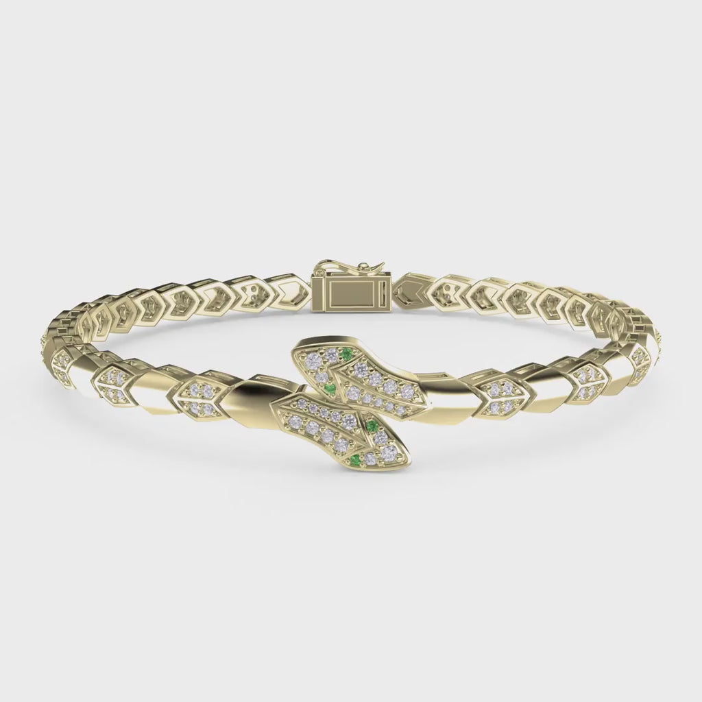 Premium Round Diamond Snake Shape Fashion Bracelet