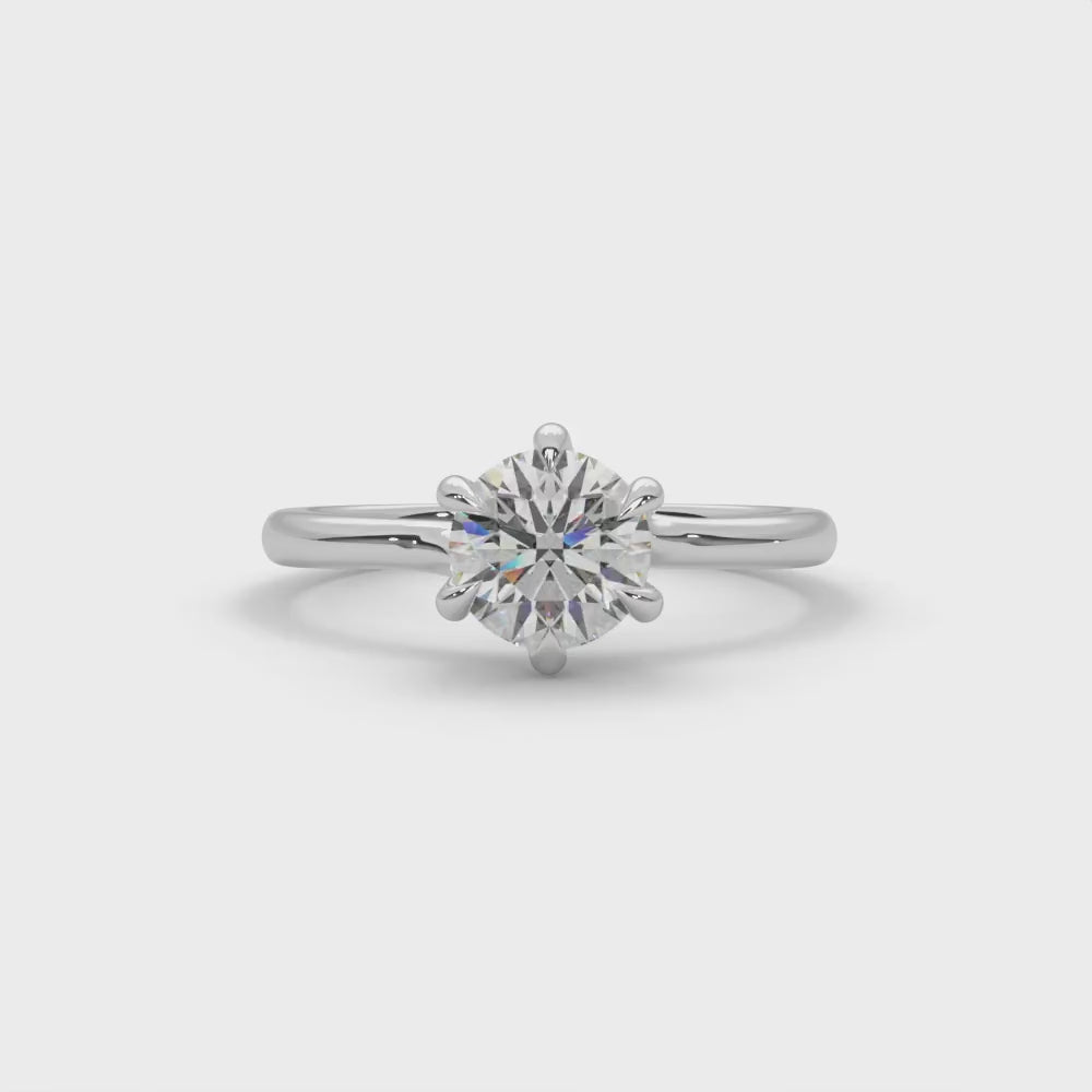 Classic Round Cut Diamond Solitaire Engagement Ring