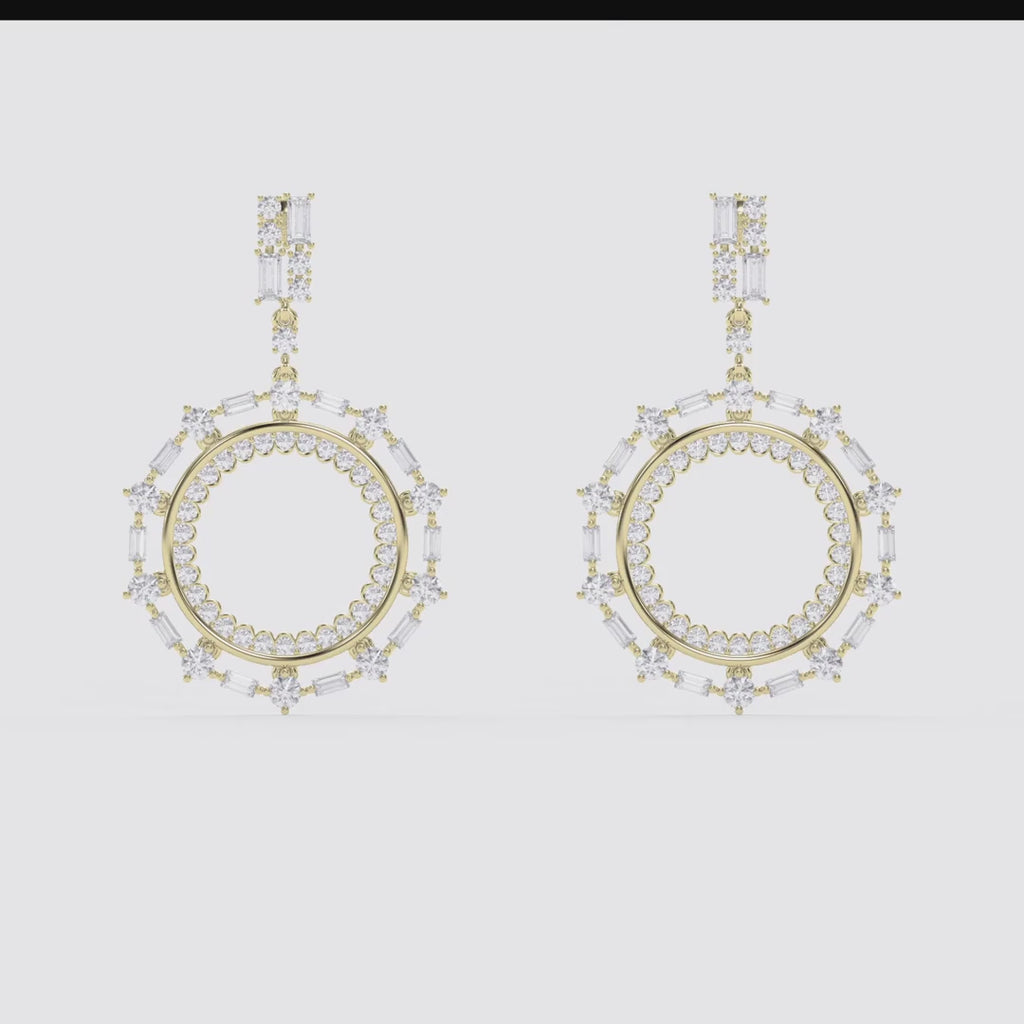 Luxury Diamond Circle Chandelier Fashion Earrings