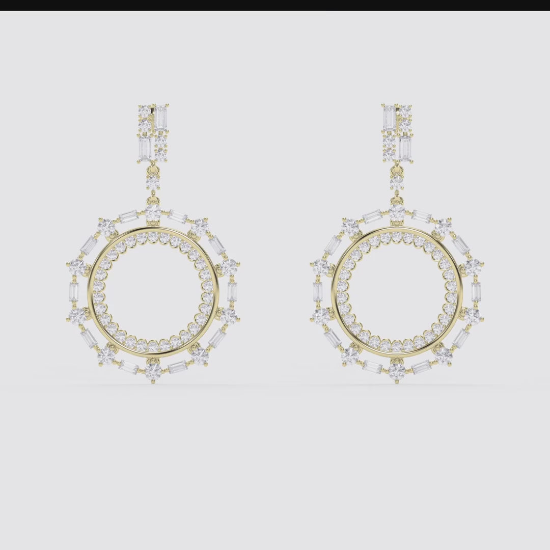 Luxury Diamond Circle Chandelier Fashion Earrings