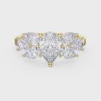 Floral Cocktail Cluster Design Pear Shape Diamond Fashion Ring