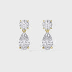 Round & Pear Diamond Drop Dangle Earring