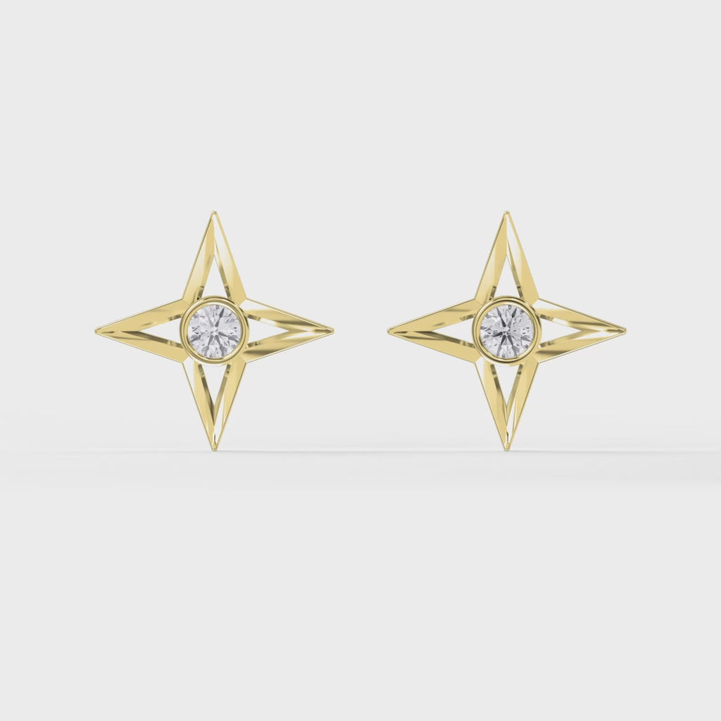 Round Diamond Celestial Sparkle Fashion Earrings