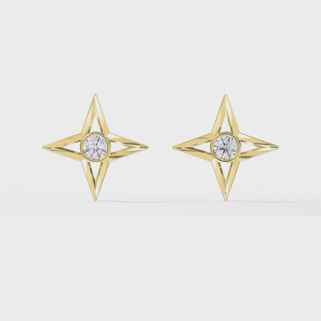 Round Diamond Celestial Sparkle Fashion Earrings