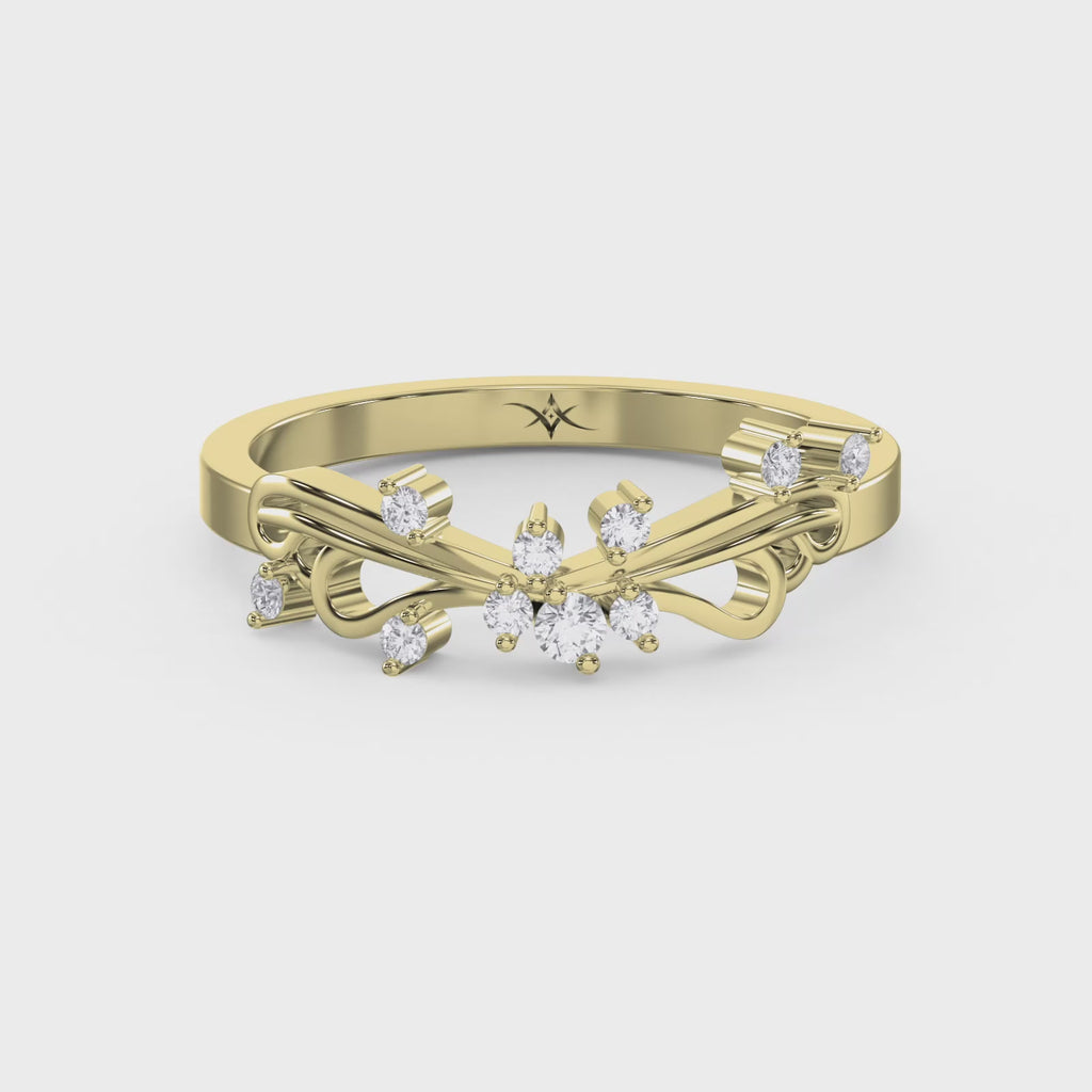 Glowing Leaves Diamond Ring