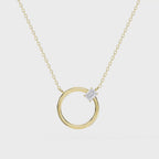 Circle Design Diamond Pendant Necklace