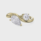 Toi et Moi Pear & Round Diamond Fashion Ring