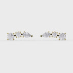 Pear & Round Diamond Cluster Design Fashion Earrings