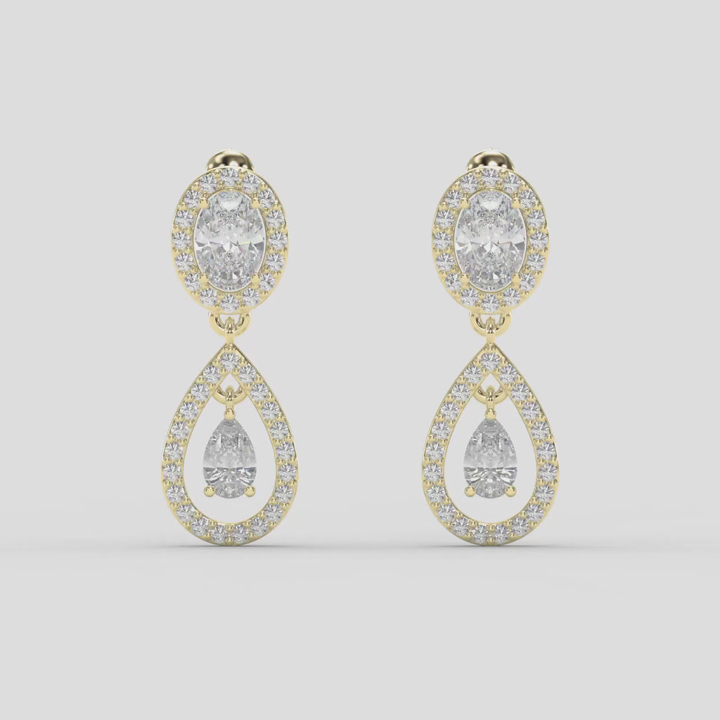 Elegant Multi Diamond Drop & Dangle Earring