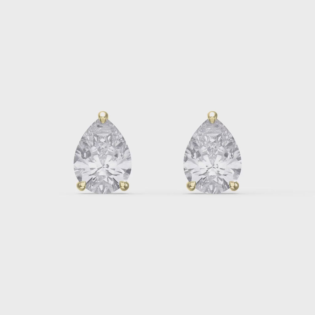 Pear Diamond Stud Earrings