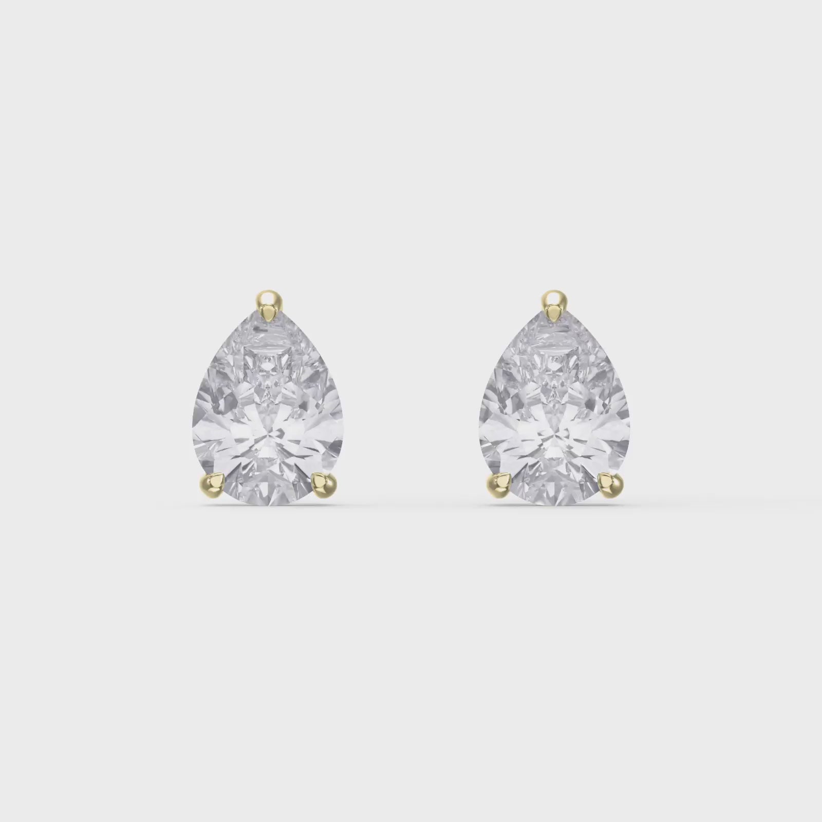 Pear Diamond Stud Earrings