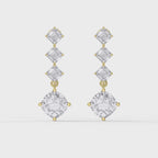 Luxury Ascher & Cushion Diamond Drop Earring