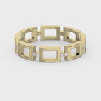 Square Link Dainty Round Diamond Wedding Band