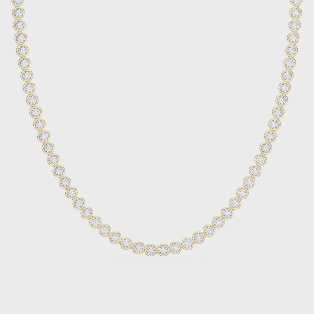 Round Shape Diamond Tennis Necklace