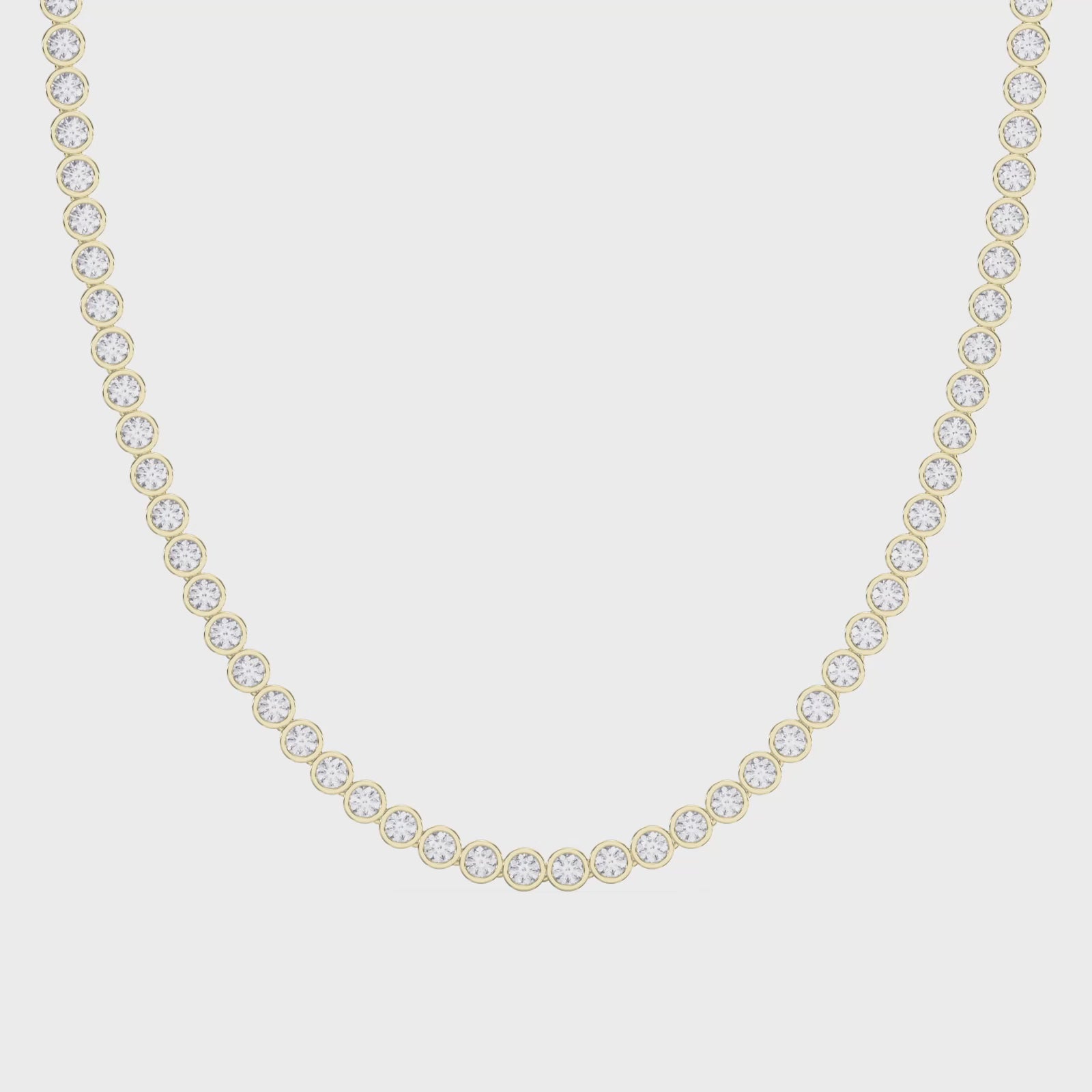 Round Shape Diamond Tennis Necklace