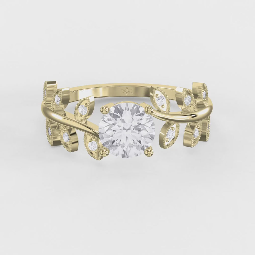 Whispering Leaves Design Vintage Ring