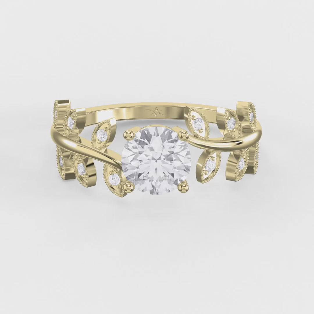 Whispering Leaves Design Vintage Ring