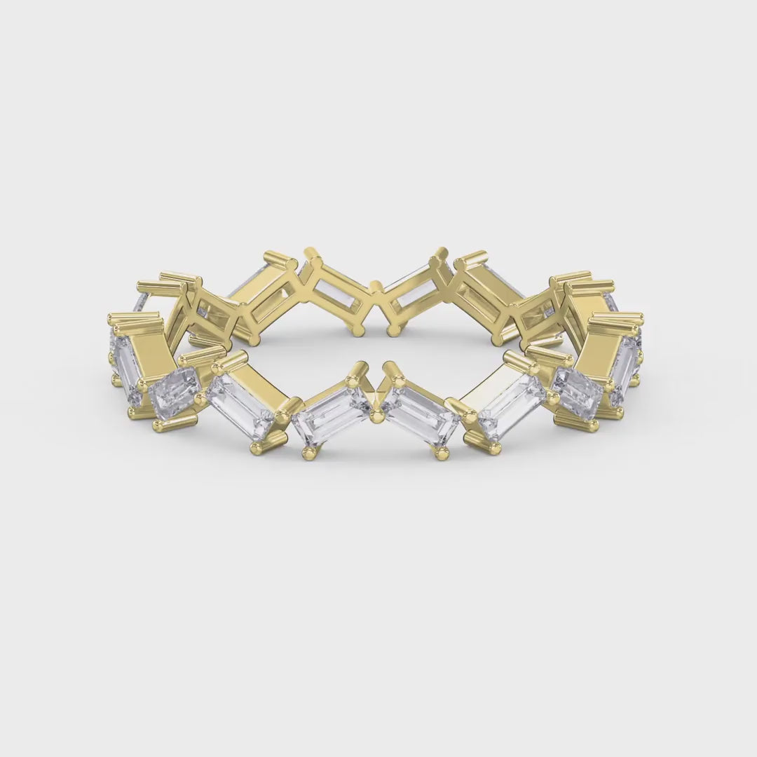 Mordent Zig Zag Baguette Diamond Anniversary Ring