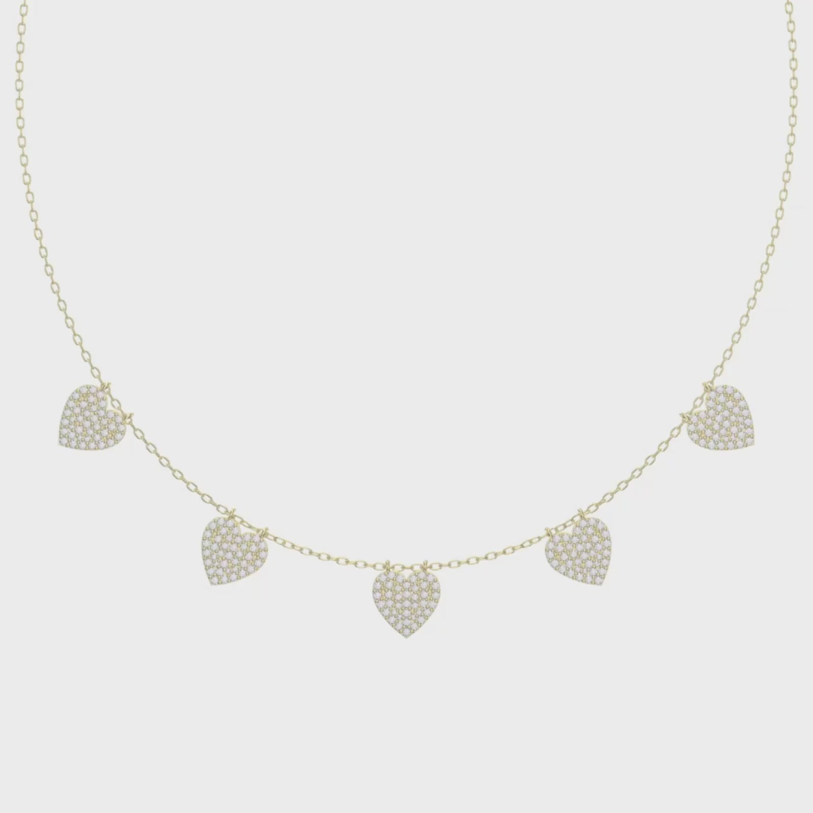 Five Hearts Dazzle Fashion Necklace