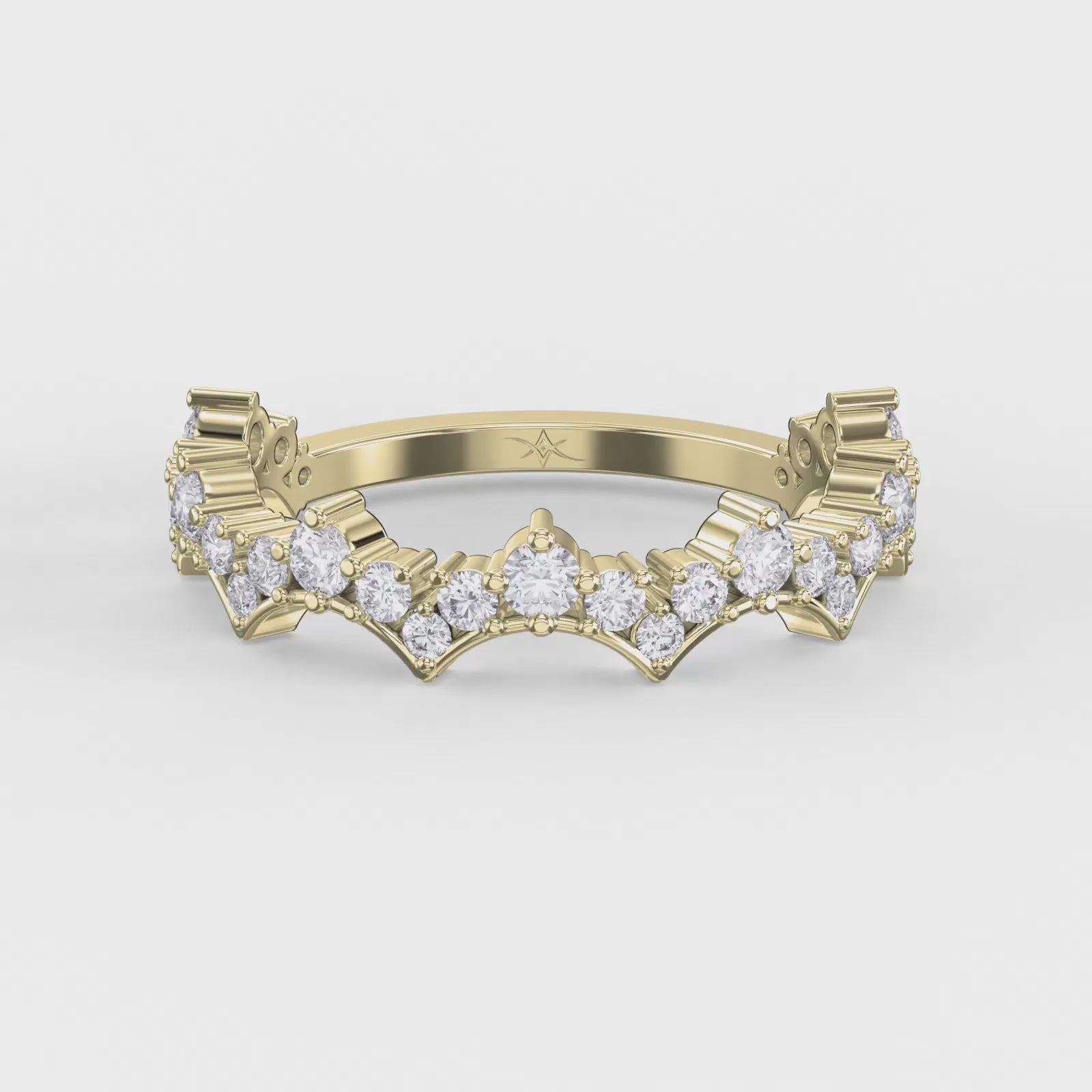 Round Diamond Curved Design Band