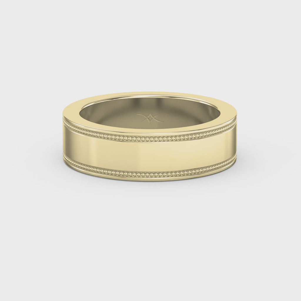 Men’s Flat Polish Milgraine Metal Ring