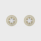 Round Diamond Halo Design Earrings