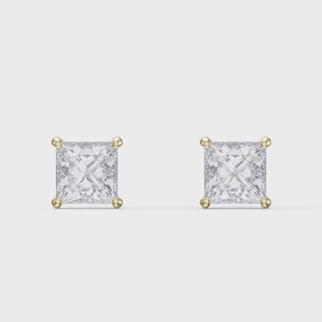Princess Cut Diamond Stud Earrings