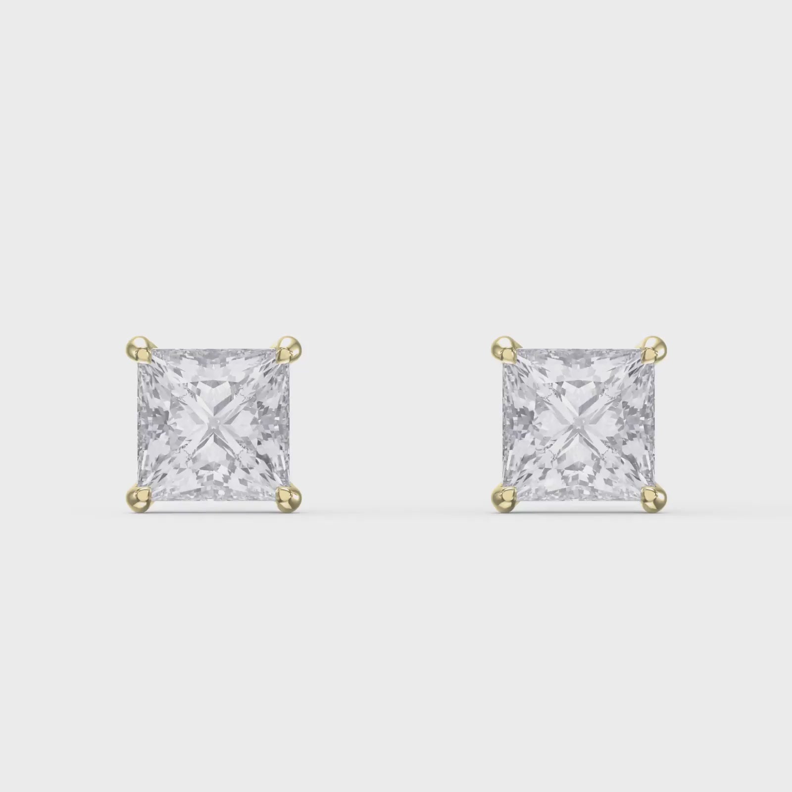 Princess Cut Diamond Stud Earrings