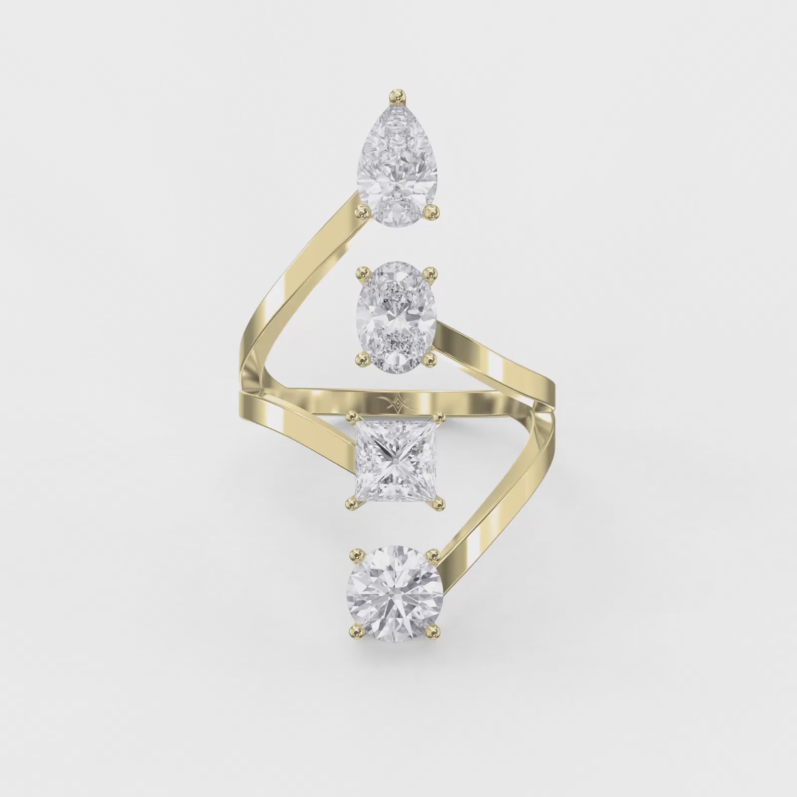 Forward Stackable 4 Stone Design Fashion ring