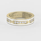 Round Diamond With White Enamel Band
