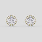 Halo Design Round Diamond Earring Stud