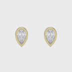 Bezel Bloom Pear Shape Earring Studs