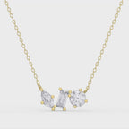 Three Stone Diamond Pendant Necklace