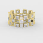 Bold Geometric Princess Cut Diamond Band