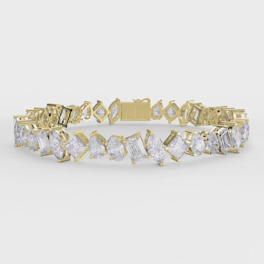 Multi-Shape Diamond Fashion Bracelet