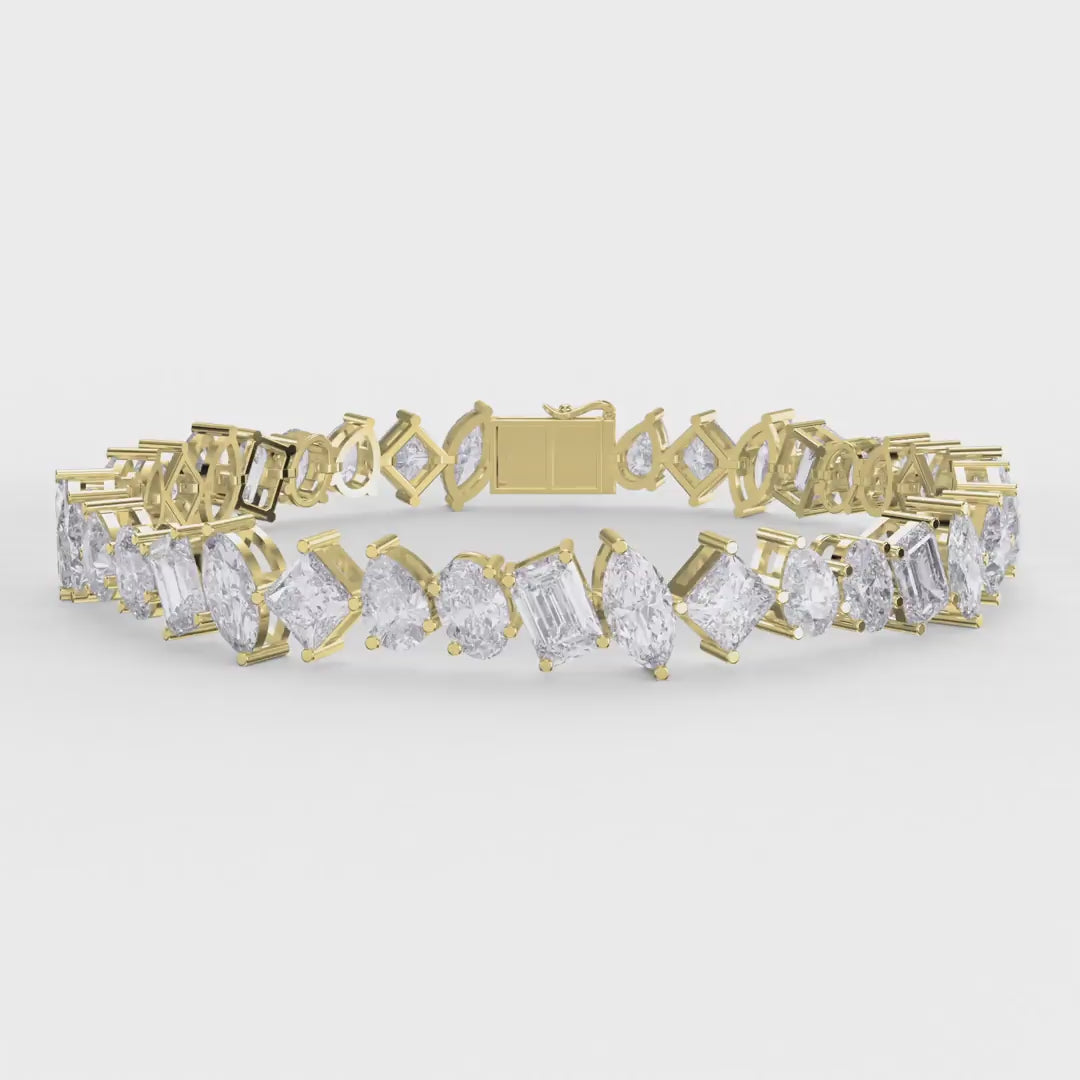 Multi-Shape Diamond Fashion Bracelet