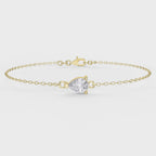 Pear Diamond Solitaire Chain Bracelet