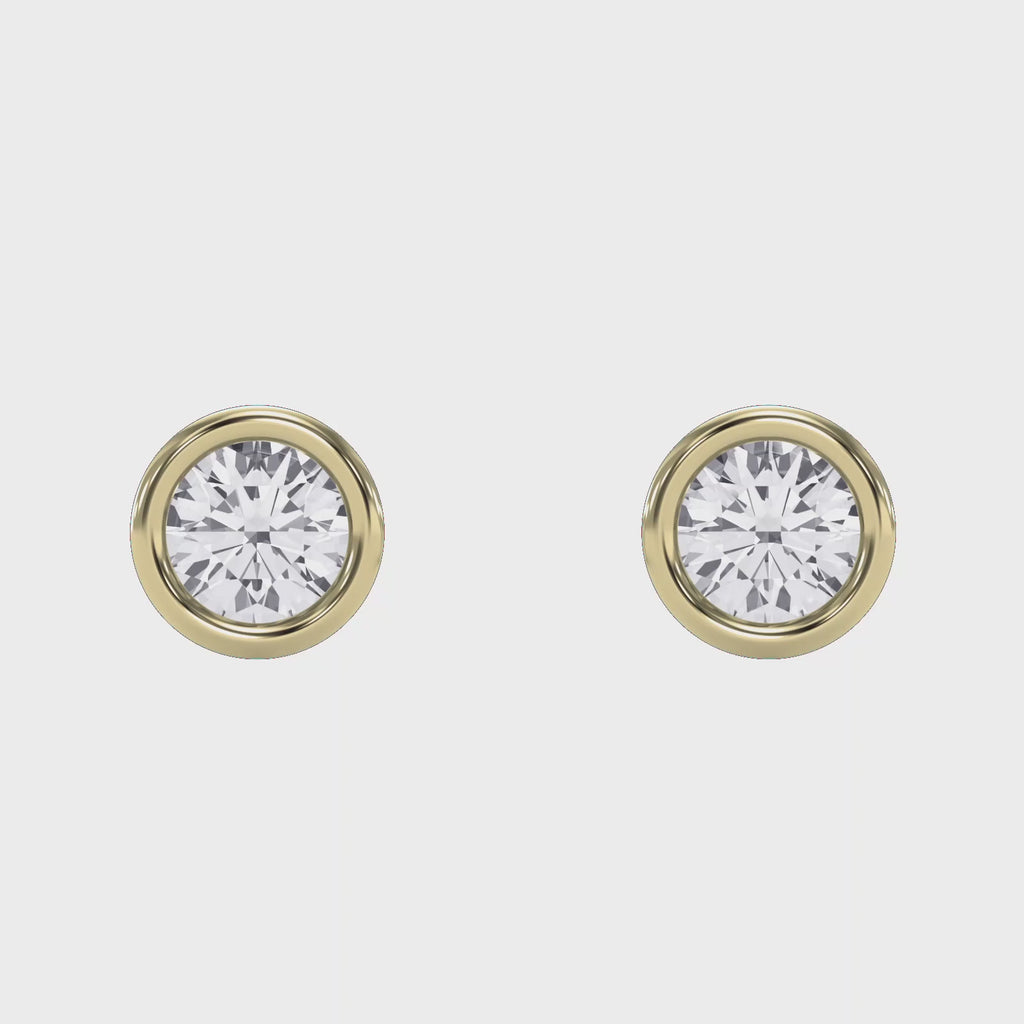 Bezel Brilliance Round Shape Earring Studs