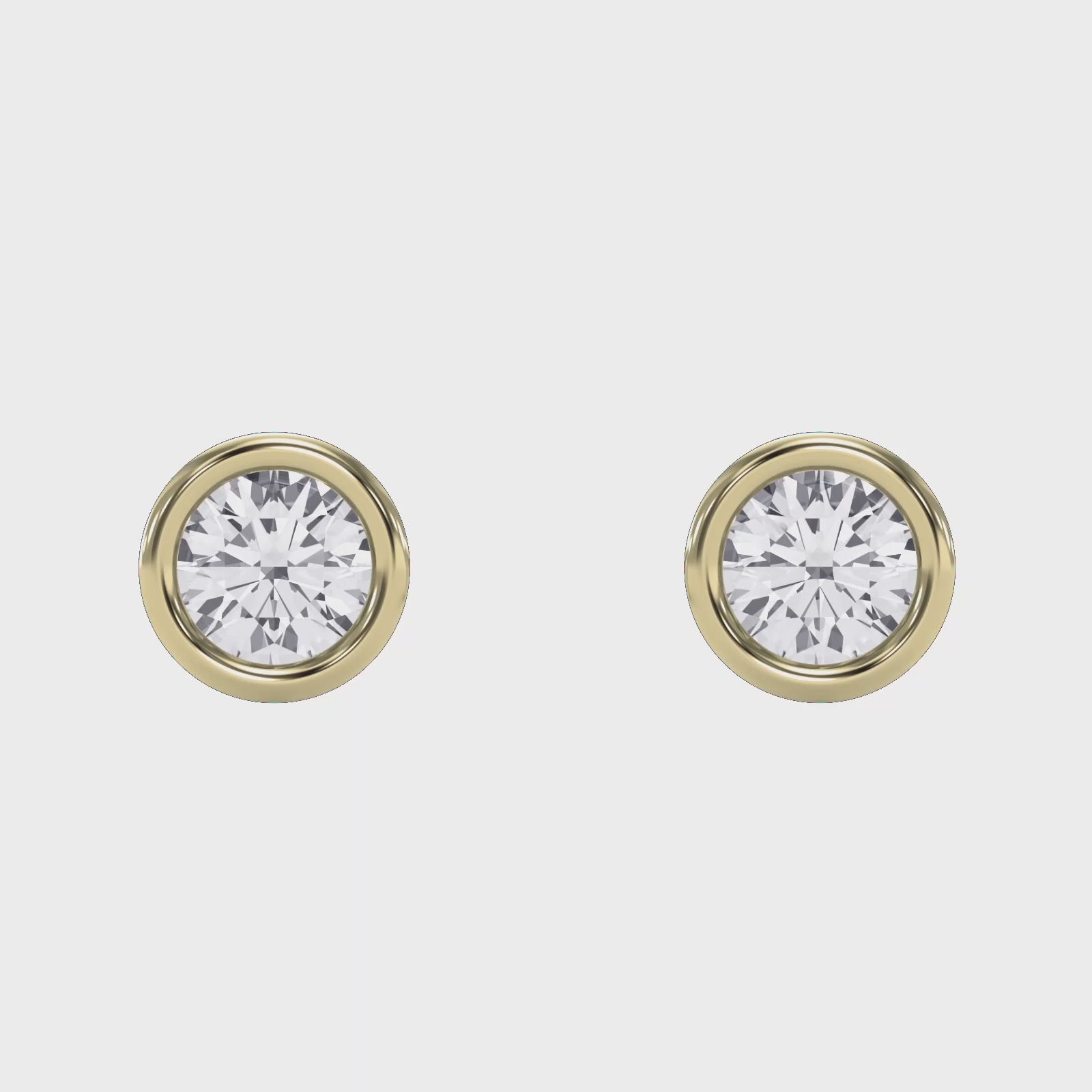 Bezel Brilliance Round Shape Earring Studs
