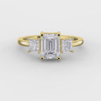 The Axis Trio Emerald Ring