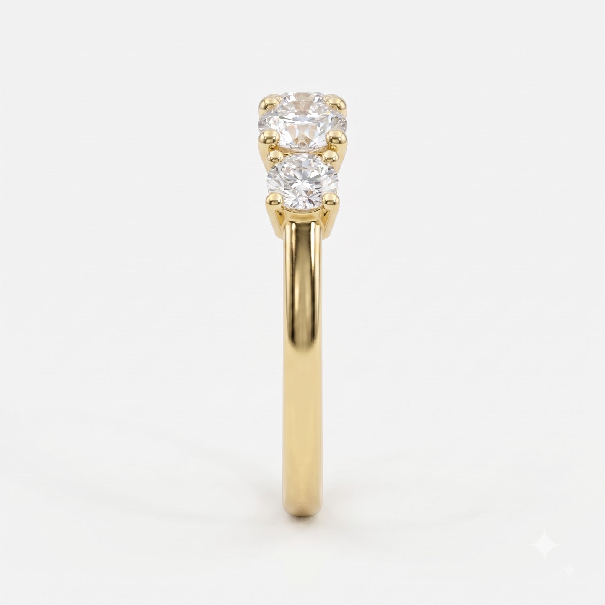 Modern 5 Stone Round Diamond Eternity Ring