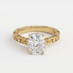 Élan Aurelia Fleur Long Cushion Diamond Vintage Ring