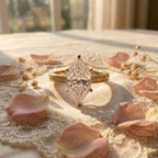 Vintage-Inspired Marquise Lab Diamond Engagement Ring