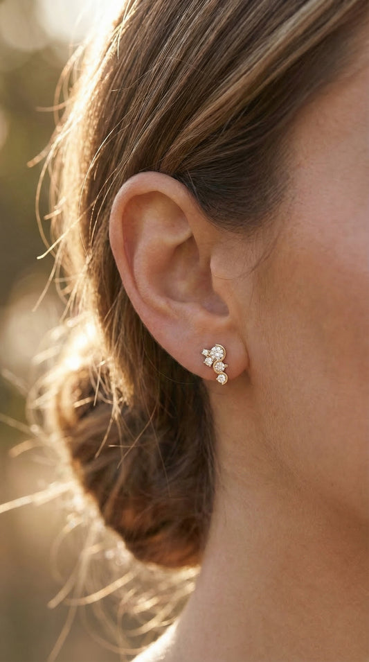 Celestial Strea Round Diamond Fashion Earrings