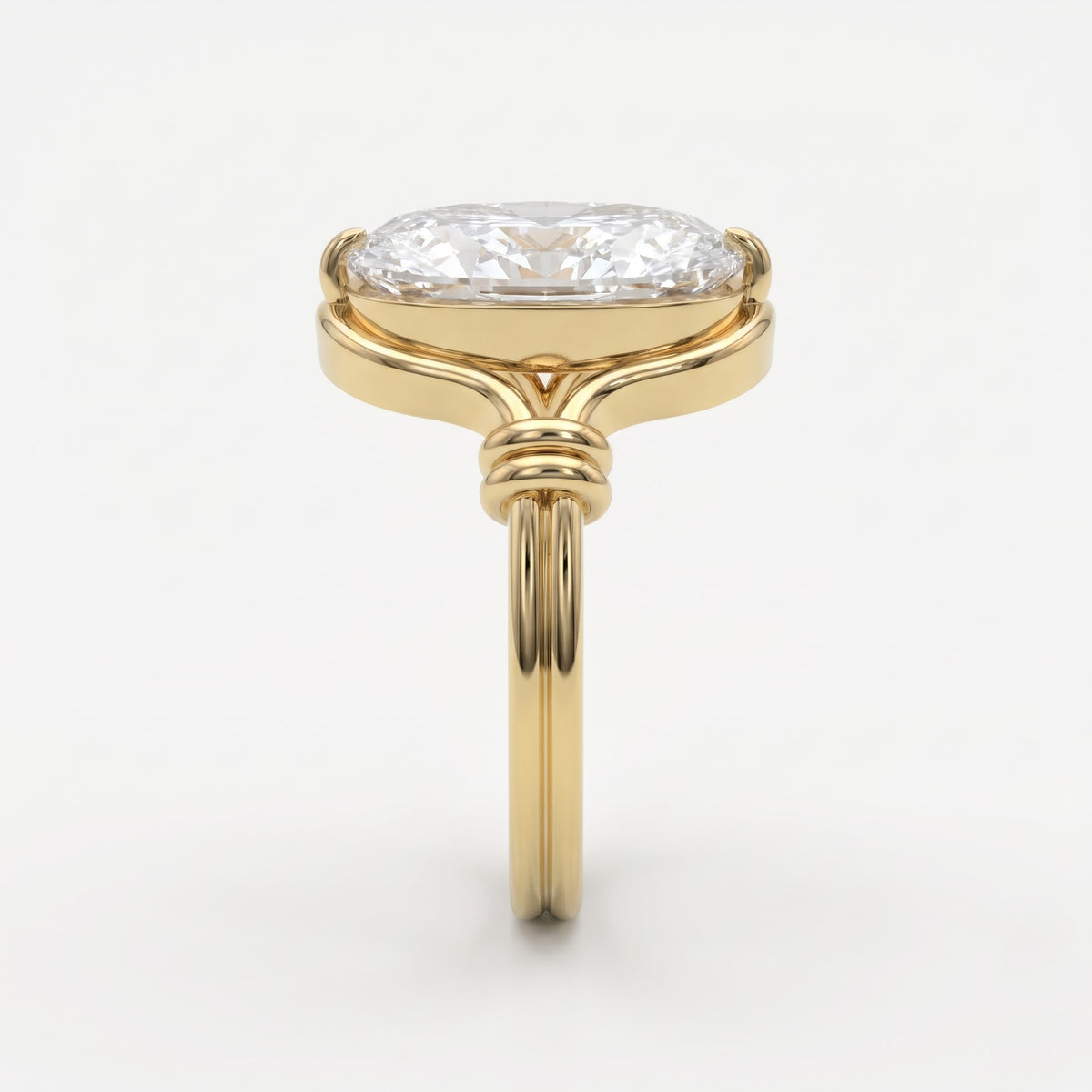 Luxury Celestia Timeless long Cushion Cut Diamond Solitaire Ring